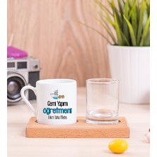 Hediye Dükkanı Kişiye Özel  Gemi Yapımı Öğretmeni Ahşap Sunumlu Türk Kahvesi Fincanı