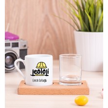 Hediye Dükkanı Kişiye Özel  Jeoloji Mühendisi Ahşap Sunumlu Türk Kahvesi Fincanı