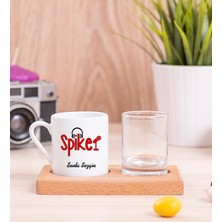 Hediye Dükkanı Kişiye Özel  Spiker Ahşap Sunumlu Türk Kahvesi Fincanı