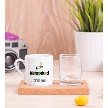 Hediye Dükkanı Kişiye Özel  Muhasebeci Ahşap Sunumlu Türk Kahvesi Fincanı