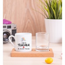 Hediye Dükkanı Kişiye Özel  Öğretmen Ahşap Sunumlu Türk Kahvesi Fincanı