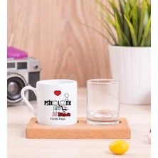 Hediye Dükkanı Kişiye Özel  Psikolojik Danışman Ahşap Sunumlu Türk Kahvesi Fincanı