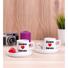 Hediye Dükkanı Kişiye Özel Sevgililere Özel Isim Yazılı Ikili Concept Türk Kahvesi Fincanı