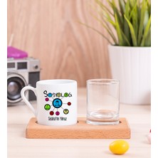 Hediye Dükkanı Kişiye Özel  Sosyolog Ahşap Sunumlu Türk Kahvesi Fincanı