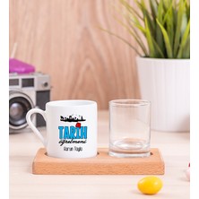 Hediye Dükkanı Kişiye Özel  Tarih Öğretmeni Ahşap Sunumlu Türk Kahvesi Fincanı