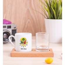 Hediye Dükkanı Kişiye Özel  Osmanlı Armalı Ahşap Sunumlu Türk Kahvesi Fincanı