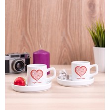 Hediye Dükkanı Kişiye Özel Kalpli Ikili Concept Türk Kahvesi Fincanı