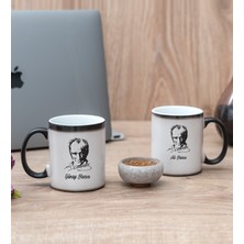 Hediye Dükkanı Kişiye Özel Atatürk Siluetli Ikili Sihirli Kupa Bardak