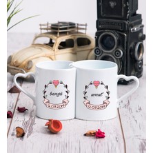 Hediye Dükkanı Kişiye Özel Isim Yazılı Tarihli Ikili Sevgili Kupası