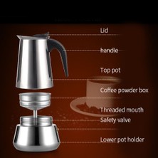 Sanlindou Paslanmaz Çelik Kahve Pot Mocha Espresso Latte Percolator Soba Kahve Makinesi Pot Percolator Içecek Aracı Cafetiere Latte Stopetop | Kahve Tencereler (Yurt Dışından)