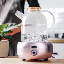 Sanlindou 1.5L Şeffaf Borosilikat Cam Su Isıya Dayanıklı Filtreleme Bambu Kapaklı Büyük Çaydanlık Ev Drinkware | Çaydanlıklar (Yurt Dışından)