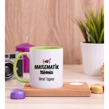 Hediye Dükkanı Kişiye Özel  Matematik Mühendisi Ahşap Altlıklı Mumlu Yeşil Kupa Bardak