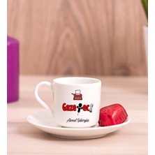 Hediye Dükkanı Kişiye Özel  Gazeteci Porselen Türk Kahvesi Fincanı