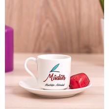 Hediye Dükkanı Kişiye Özel  Müdür Porselen Türk Kahvesi Fincanı