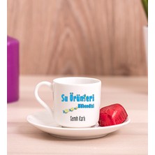 Hediye Dükkanı Kişiye Özel  Su Ürünleri Mühendisi Porselen Türk Kahvesi Fincanı