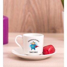 Hediye Dükkanı Kişiye Özel  Süper Baba Porselen Türk Kahvesi Fincanı