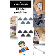 Ayla Stand 10'lu Şönil Üçgen Bez Paspas Yedek Kafa Pedleri