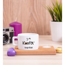 Hediye Dükkanı Kişiye Özel  Erkek Kuaförü Ahşap Altlıklı Mumlu Fincan