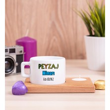 Hediye Dükkanı Kişiye Özel  Peyzaj Mimarı Ahşap Altlıklı Mumlu Fincan