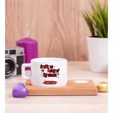 Hediye Dükkanı Kişiye Özel  Grafik ve Fotoğraf Öğretmeni Ahşap Altlıklı Mumlu Fincan