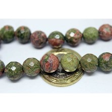 Yaşam Tohumu Unakit Taşı Faset Kesim - 10MM/4 Adet
