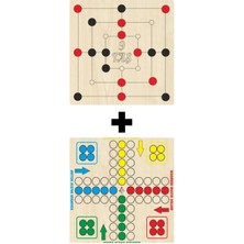 Ahtek Ahşap Kızma Birader + 9 Taş Akıl, Zeka, Strateji ve Beceri Oyunları Seti