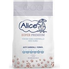 Alice Aktif Karbonlu Super Premium Topaklaşan Kedi Kumu 10 Lt