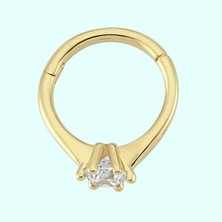 Sembol Gold Altın Halka Piercing Tektaş 14 Ayar