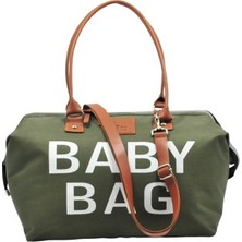 My Pioggia Babysi Baby Bag Tasarım  Haki Yeşil Anne Bebek Bakım ve Kadın Çantası