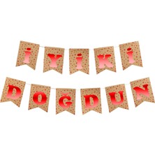 Kikajoy Harf Afiş Iyi Ki Doğdun Kraft Kırmızı