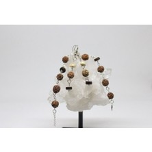 Yaşam Tohumu Rudraksha Tohum Bileklik & Küpe Seti