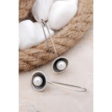 Sümer Telkari Incili Antik Tasarım Gümüş Küpe 5703