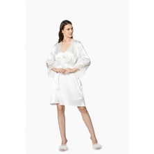 Pierre Cardin 6040 Altılı Saten Gecelik - Sabahlık Takımı