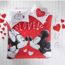 Taç Lisanslı Minnie&mickey Lovely Çift Kişilik Nevresim Takımı