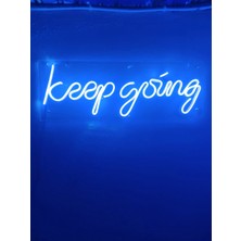 Dekoraven Keep Going Neon LED Duvar Yazısı Dekoratif Işıklı Gece Lambası Duvar Süsü