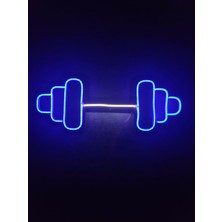 Dekoraven Dumbell Neon Tabela Fitness Neon LED Dekoratif Duvar Aydınlatması Spor Neon Duvar Dekorasyonu