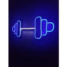 Dekoraven Dumbell Neon Tabela Fitness Neon LED Dekoratif Duvar Aydınlatması Spor Neon Duvar Dekorasyonu