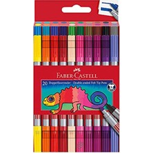  Faber-Castell 5062151119 Çift Taraflı Keçeli Kalem 20 Renk Kategori Iğne Uçlu Kalem
