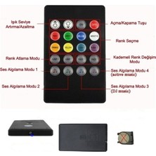 Ecuy Rgb Şerit LED Müziğe Duyarlı Ritimle Uyumlu Uzaktan Kumandalı Yapışkanlı Şerit LED 3metre  USB Kablo