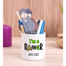 Hediye Dükkanı Kişiye Özel  Bankacı Seramik Kalemlik