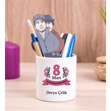 Hediye Dükkanı Kişiye Özel  Kadınlar Günü Hediyesi Seramik Kalemlik