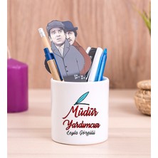 Hediye Dükkanı Kişiye Özel  Müdür Yardımcısı Seramik Kalemlik