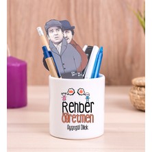 Hediye Dükkanı Kişiye Özel  Rehber Öğretmen Seramik Kalemlik