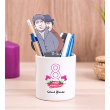 Hediye Dükkanı Kişiye Özel  Kadınlar Günü Hediyesi Seramik Kalemlik