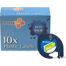 Ecotag Dymo Letratag Muadili Thermal Plastik Şerit Etiket Sarı 10'lu