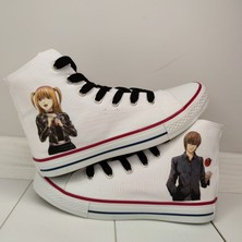Mech Butik Deat Note Misa ve Light Anime Karakterli Baskılı Günlük Unisex Spor Ayakkabı Snekaer