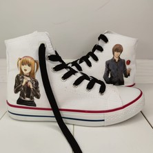 Mech Butik Deat Note Misa ve Light Anime Karakterli Baskılı Günlük Unisex Spor Ayakkabı Snekaer