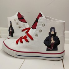 Mech Butik Itachi Uchiha Karakter Baskılı Unisex Keten Spor Ayakkabı Sneaker