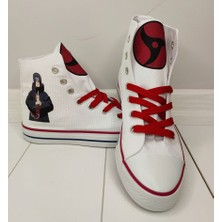 Mech Butik Itachi Uchiha Karakter Baskılı Unisex Keten Spor Ayakkabı Sneaker