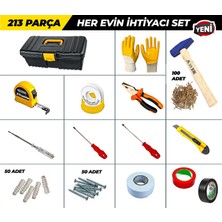 Hesaplı Hırdavat 246 Parça  Akülü Vidalama Ve El Aleti Seti Dolu Takım Çantası 13" -Her Evin Ihtiyacı